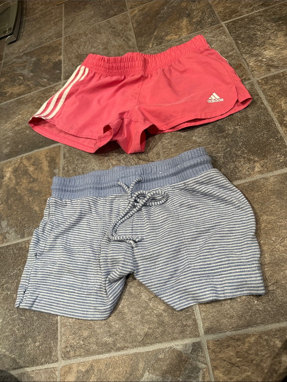 Lot of 2 …adidas Pink Athletic Shorts with White Stripes
